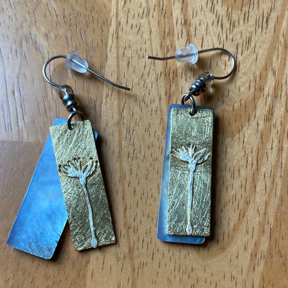 Gold and Silver Dandelion Earrings